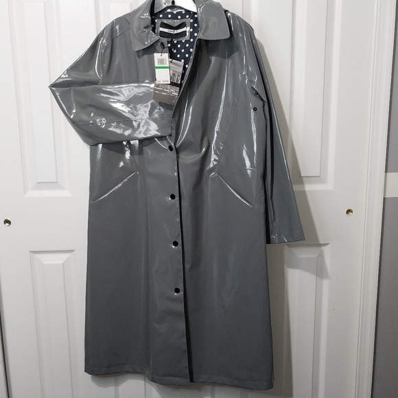 Jane Post NYC Long Snap Slicker Raincoat, NWT, Size L - Picture 9 of 10